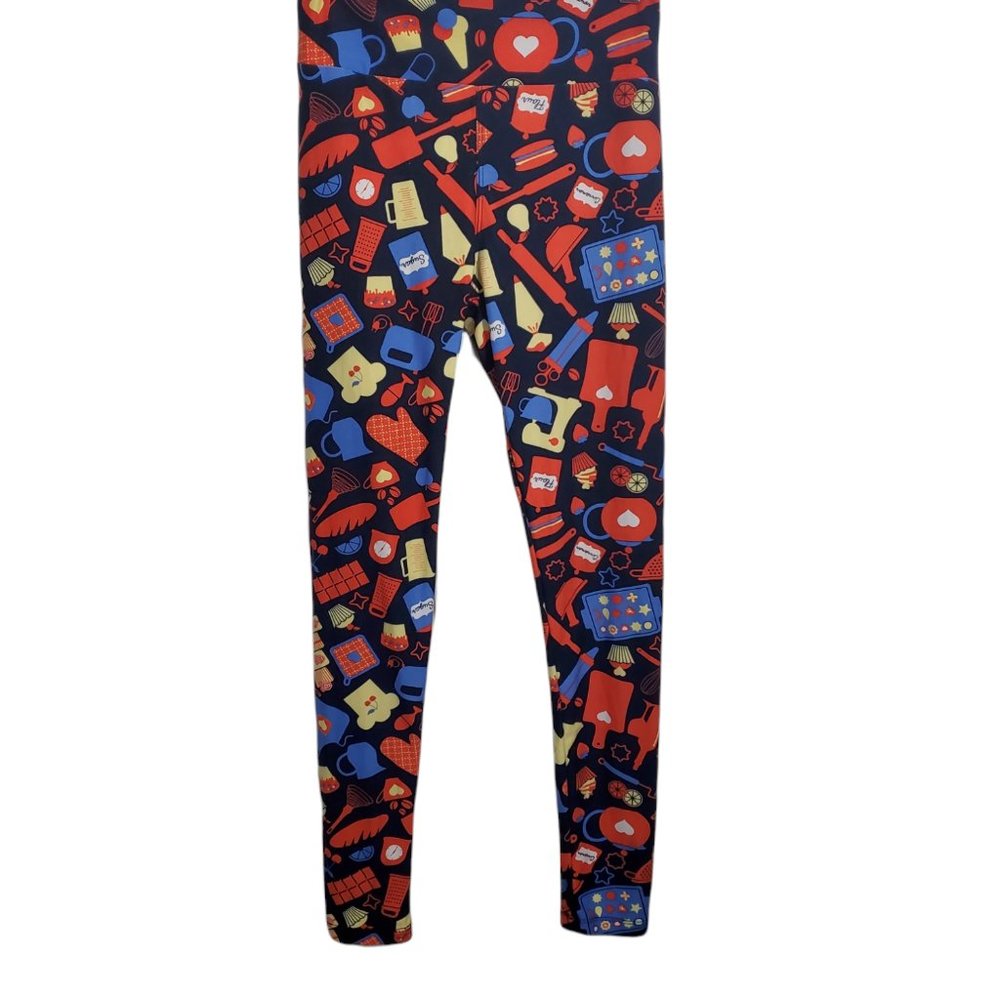 Women's LuLaroe "Baking" Pattern Leggings Full One Size